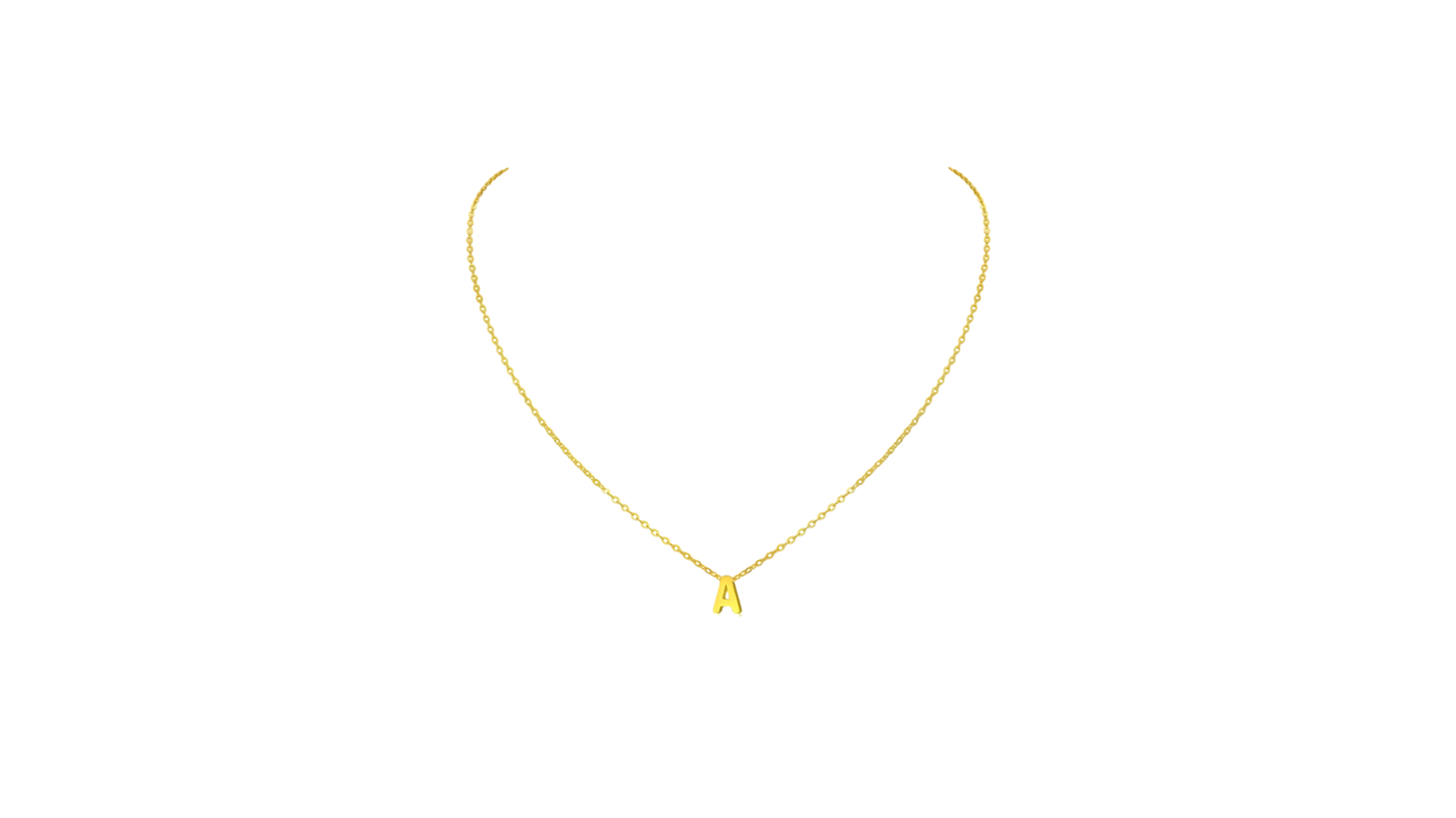 Tiny Initial Necklace 18K Gold Plated Small Letter Necklace Personalized Name Necklace for Women