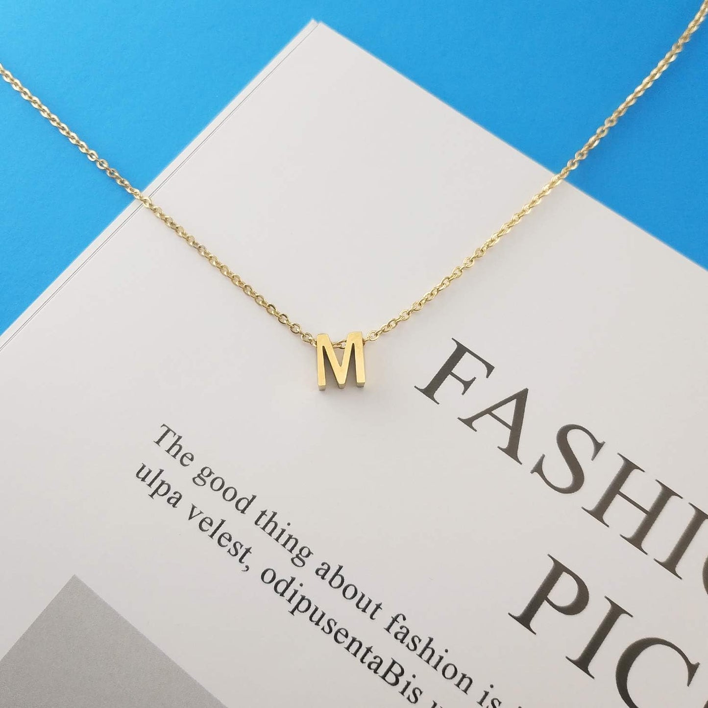Tiny Initial Necklace 18K Gold Plated Small Letter Necklace Personalized Name Necklace for Women